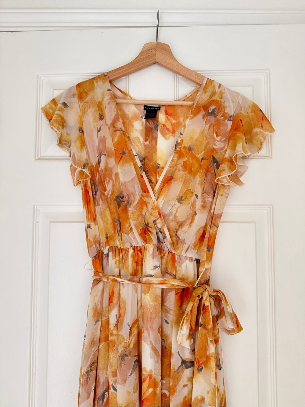 Floral Wrap Maxi Dress - Orange Floral, Zimmermann-like Spring Dress